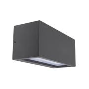 Udendørs væglampe Rilongo lukket, op/ned, aluminium, mørkegrå