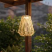 Lindby LED-solcellelampe til ophæng, Austas, beige, Ø 32 cm, USB, IP54