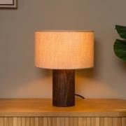 Bordlampe Tachina, højde 31 cm, brun/natur, træ/stof