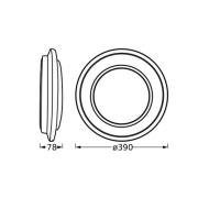 OSRAM LED-loftlampe ORBIS BERLIN, sølv, Ø 39 cm metal