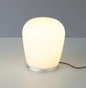 Bopp LED-bordlampe Cara, aluminiumsfarvet, Ø 18 cm, glas