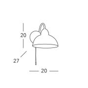 KOLARZ Væglampe Nonna, Ø 20 cm, Jordbær, Glat kant