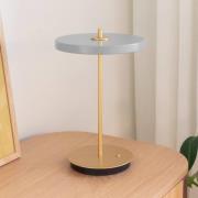 UMAGE LED-batteridrevet bordlampe Asteria Move tågegrå/messing 31 cm