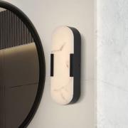 LED-væglampe til badeværelset Opaline, højde 35 cm, sort, metal/harpik...