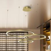 LED-hængelampe Galaxia, plast, guld, 3 lyskilder, 85 W