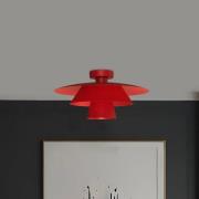 Loftlampe Plato, rød, metal, Ø 38 cm, E27