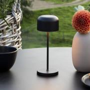 LED-batteridrevet bordlampe Lille, højde 20 cm, sort, IP54, USB