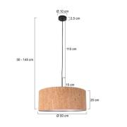 Hængelampe Sparkled Light, brun, Ø 50 cm, kork