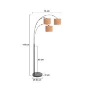 Gulvlampe Sparkled Light, sort/brun, 180 cm, kork, 3 lyskilder.