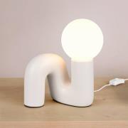 Bordlampe Quinn, lysegrå, højde 22 cm, keramik/glas, G9