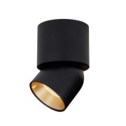 SLC LED-loftspot CUP, sort/guld, 927, Ø 7,5 cm, dæmpbar
