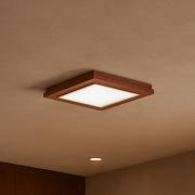 Loftlampe Tally, bredde 32 cm, terrakotta, træ, E27