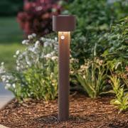 Arcchio LED-gadelampe Milten, 65 cm, rustfarvet, IP65, sensor