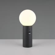 Sokkellampe Mures, antracit, højde 40 cm, metal, sensor