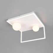 LED-loftlampe Arola, hvid mat, bredde 37 cm, metal