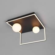 LED-loftlampe Arola, sort mat, bredde 37 cm, metal