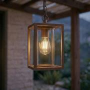 Lucande udendørs hængelampe Ferda, brun, IP44, glas, E27