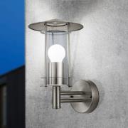 Udendørs væglampe Lisio, stålfarvet, højde 30 cm, stål