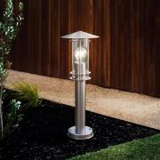 Sokkellampe Lisio, rustfrit stålfarvet, højde 50 cm, stål