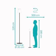 Solar-LED-terrasse lampe Scordiano-L, sort, højde 120 cm