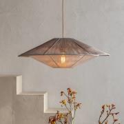 GOOD & MOJO Hængelampe Lumbini, Ø60 cm, lysegrå, papirreb