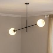 Loftlampe Linear, sort/opal, 2 lyskilder