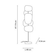 MARKET SET Gulvlampe Screen 70's, flerfarvet, hør, 174 cm