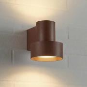 Lucande LED-udendørs væglampe Elune, brun, IP44, op/ned