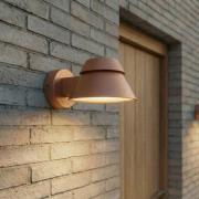 Lucande udendørs LED-væglampe Moena, brun, metal, IP44