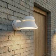 Lucande udendørs LED-væglampe Moena, lysegrå, metal, IP44