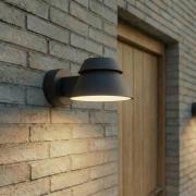 Lucande udendørs LED-væglampe Moena, sort, metal, IP44