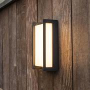 LED-smart udendørs væglampe QUBO, mørkegrå 22 cm IP54 RGB CCT