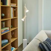 Gulvlampe, sæt, lysegrå, højde 160 cm, jern/glas, 2 lyskilder