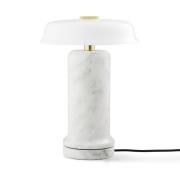 LED-batteridrevet bordlampe Trip No. 2, carrara/hvid, marmor, glas