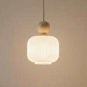 pendellampe Ballo, 1 lyskilde, hvid, glas, Ø 15 cm, E14