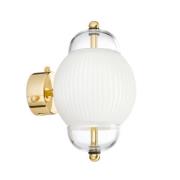 Væglampe Shahin, hvid/klar, mundblæst glas, G9