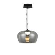 LED-hængelampe Nadia, Ø 16 cm, røgfarvet, glas