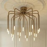 Lucande LED-loftlampe Ariadne, Ø 57 cm, mat guld, 20 lys