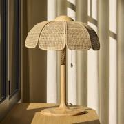 MARKET SET bordlampe Coquillage, flettet rør/træ, E27