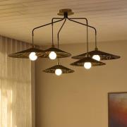 MARKET SET Hængelampe Gatsby, sort kumo, 5 lyskilder, E27