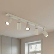 Loftspot Zoom, 5 lyskilder, grå-beige, stål, GU10