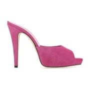 Fuchsia Semsket Skinn Monica Mules