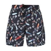 Sort Hawaii Print Badeshorts