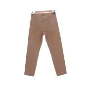 Beige Bomuld Slim Jeans