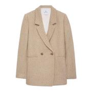 Fishbone Blazer Tan Stilfuld Jakke