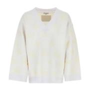 Strikket sweater med broderi