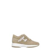 Beige Ruskindssneakers