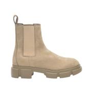 Lys Beige Nubuck Læderstøvle