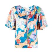 Blomsterprint Bluse