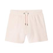 Elegante lyserøde bomuldsshorts med elastisk talje